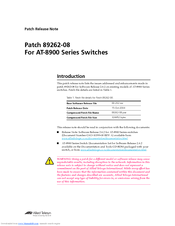 Allied Telesis Patch 89262-08 Release Note