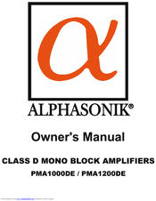 Alphasonik PMA1000DE Owner's Manual