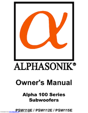Alphasonik Alpha 100 Series Owner's Manual