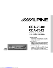Alpine CDA-7940 Owner's Manual