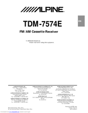 Alpine TDM-7574E Owner's Manual
