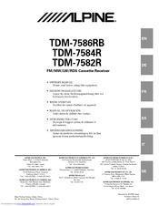 Alpine TDM-7586RB Owner's Manual