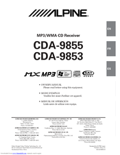 Alpine 9855 - CDA Radio / CD Owner's Manual