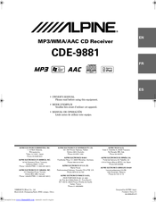 Alpine CDE-9881 Manuals | ManualsLib