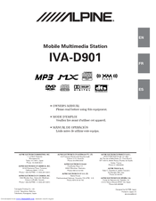 Alpine IVA-D901 Owner's Manual