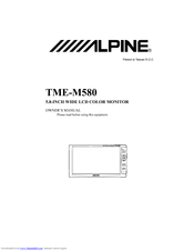 Alpine TME-M580 Owner's Manual