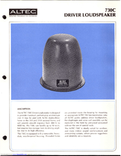 Altec 730C Specifications