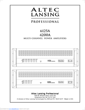 Altec Lansing 6125A Operating Manual