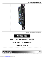 Altinex MULTI-TASKER MT109-102 User Manual