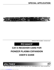 Altinex CAT-5 Receiver Card PE1004CF User Manual