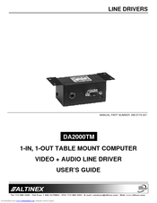 Altinex Table Mount Computer Video + Audio Line Driver DA2000TM User Manual