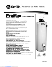 A.o. smith ProMax GPDX-50 Manuals | ManualsLib