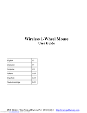 A4 Tech. Wireless 1-Wheel Mouse User Manual