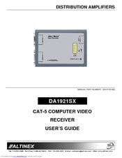 Altinex Cat-5 Computer Video Receiver DA1921SX User Manual