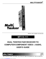 Altinex MULTITASKER MT115-111 User Manual