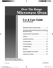 Amana AMV5206BA Use And Care Manual