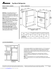 Amana A8WXNGFW Dimension Manual
