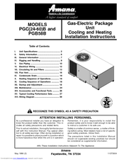 Amana PGC24B0452A Installation Instructions Manual