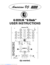 American DJ Audio Q-Deck Q-2221/X User Instructions