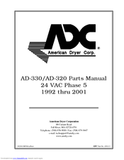 American Dryer Corp. 24 VAC Phase 5 AD-330 Parts Manual