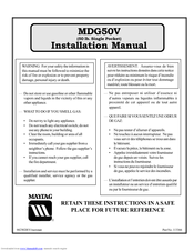 Maytag 50 lb. Single Pocket MDG50V Installation Manual