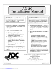 American Dryer Corp. AD-20 Installation Manual