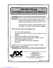 American Dryer Corp. AD-200 Tilting Installation & Operator's Manual