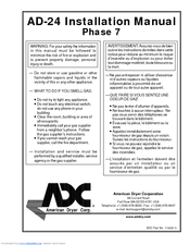 American Dryer Corp. AD-24 Phase 7 Installation Manual