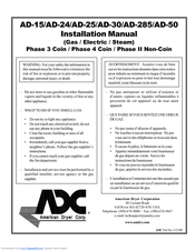 American Dryer Corp. Super AD-50 Installation Manual