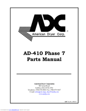American Dryer Corp. AD-410 Parts Manual