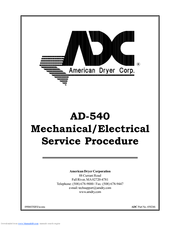 American Dryer Corp. AD-540 Service Procedure