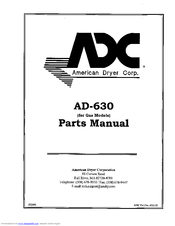 American Dryer Corp. AD-630 Parts Manual