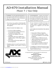 American Dryer Corp. AD-670 Phase 7 Installation Manual