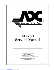 American Dryer Corp. AD-758 Service Manual