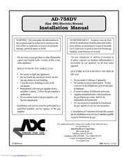 American Dryer Corp. AD-758DV Installation Manual