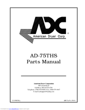 American Dryer Corp. AD-75THS Parts Manual