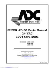 American Dryer Corp. ADG-50DS Parts Manual
