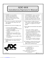 American Dryer Corp. ADG-464 Installation & Operator's Manual