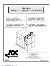 American Dryer Corp. ADS-464 Installation & Operator's Manual