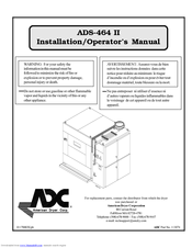 American Dryer Corp. ADS-464 II Installation & Operator's Manual