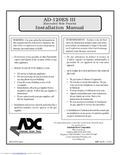 American Dryer Corp. AD-120ES III Installation Manual