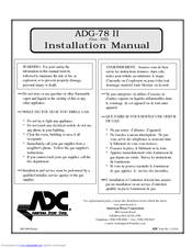 American Dryer Corp. Gas-HSI ADG-78 II Installation Manual