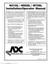 American Dryer Corp. Milnor M50SL Installation & Operator's Manual
