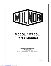 American Dryer Corp. Milnor M50SL Parts Manual
