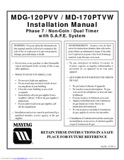 Maytag MD-170PTVW Installation Manual