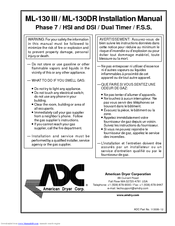 American Dryer Corp. ML-130 III Installation Manual