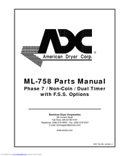 American Dryer Corp. ML-758 Parts Manual