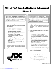 American Dryer Corp. ML-75V Phase 7 Installation Manual