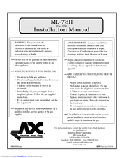 American Dryer Corp. ML-78II Installation Manual