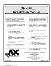 American Dryer Corp. ML-78III Installation Manual